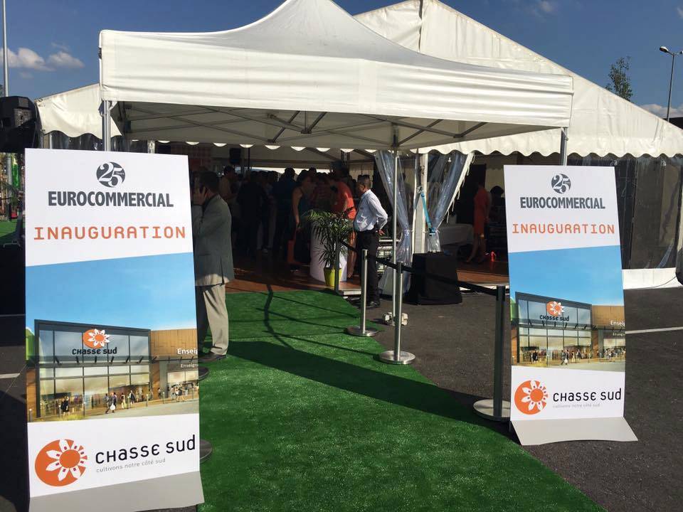 Tente parapluie inauguration Chasse Sud Lyon
