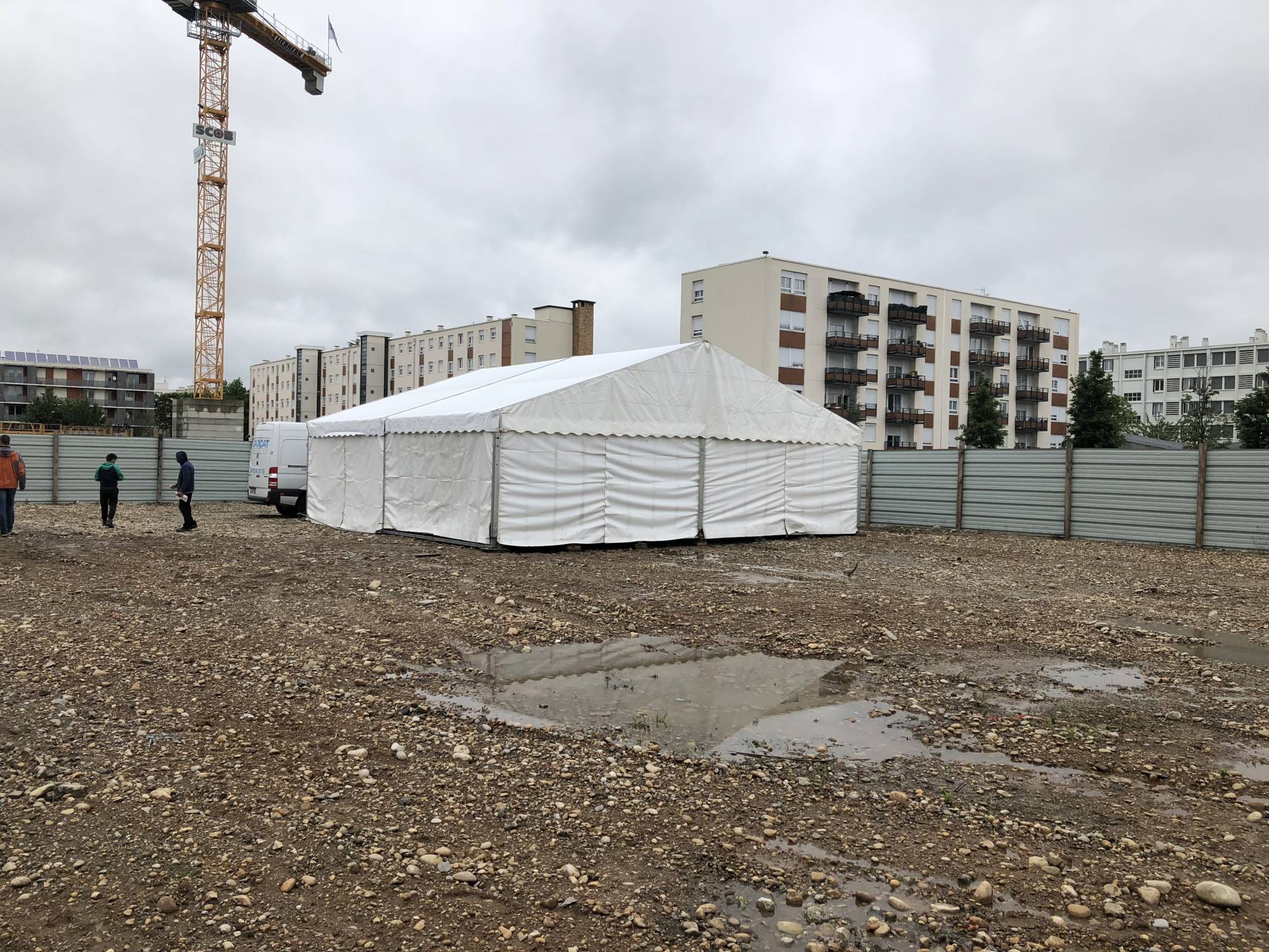 Location d’une tente  pour pose de première pierre Bouygues Immobilier à Saint-Priest