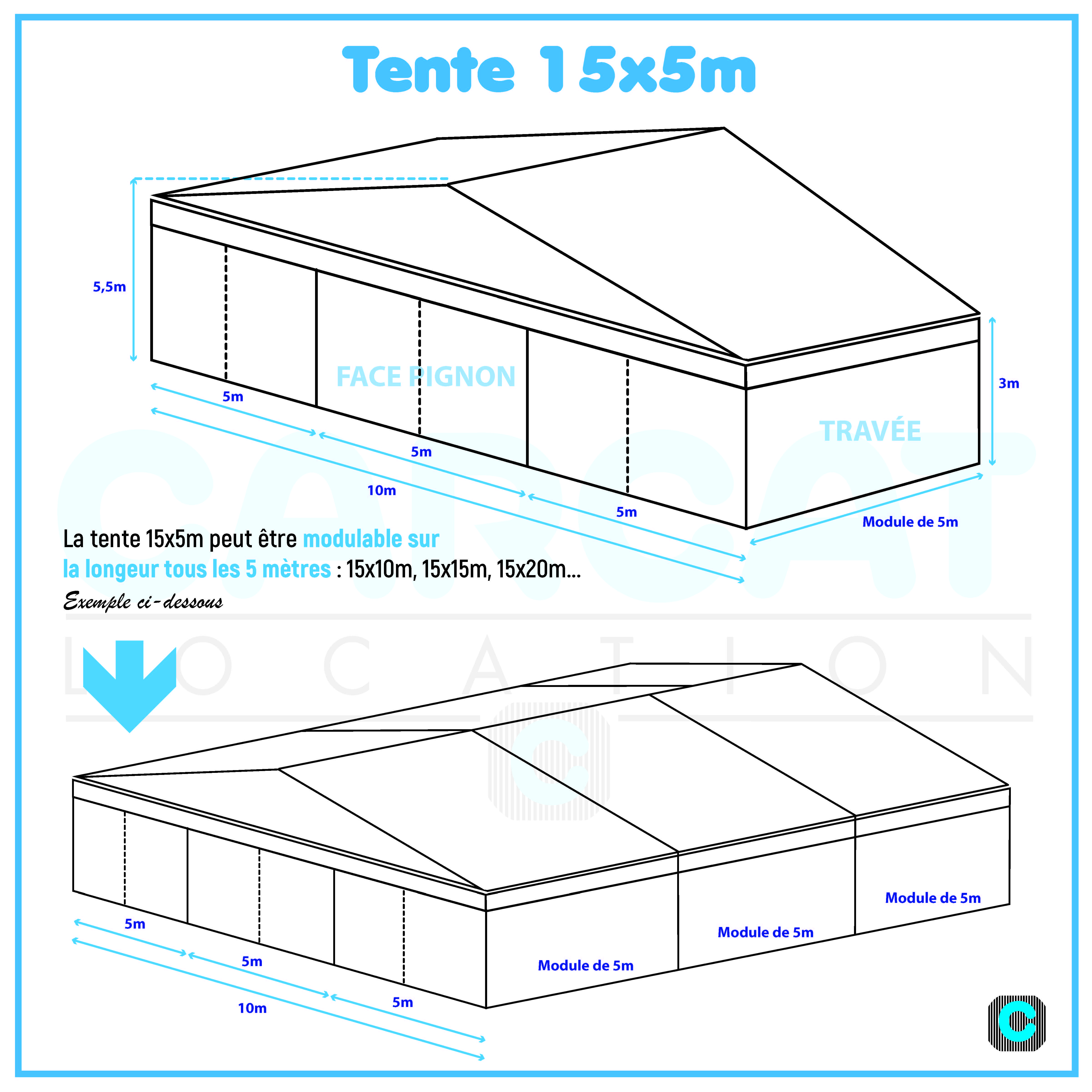 Installation de chapiteau 15x5m  à Lyon